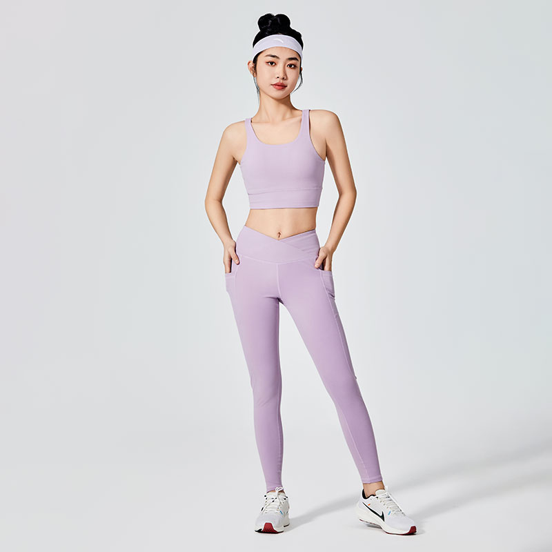 Legging Sukan Warna Lilac Plain Wanita