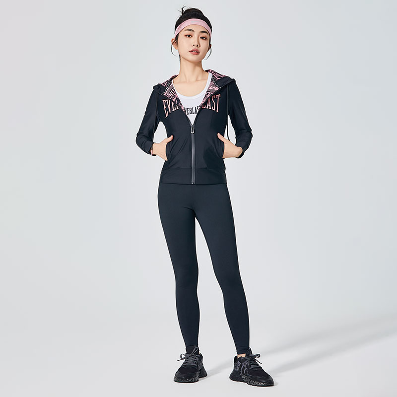 Legging Sukan Klasik Hitam Tulen Wanita